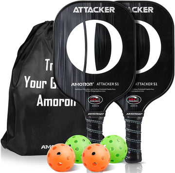 AMORON Pickleball Paddles Set of 2 USAPA Approved, Composite Graphite Carbon and Fiberglass Face