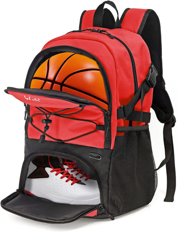 WOLT | Basketball Backpack Large Sports Bag with Separate Ball holder & Shoes compartment, Best for Basketball, Soccer, Volleyball, Swim, Gym, Travel