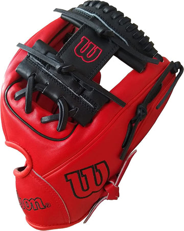 WILSON A2000 Baseball RHT Infield Glove Series - Exclusive Edition (11.5 Inches, Red/Black)
