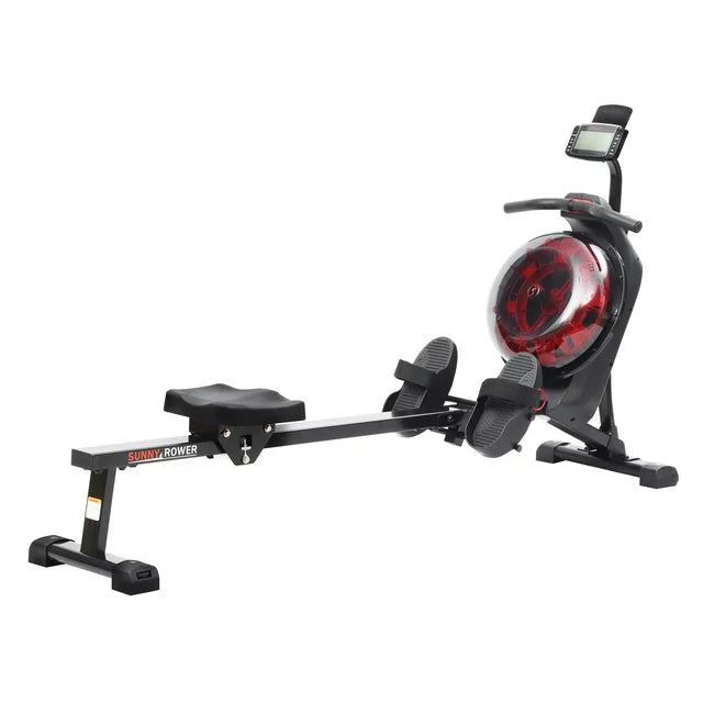 Sunny Health & Fitness Hydro + Dual Resistance Smart Magnetic Water Rowing Machine