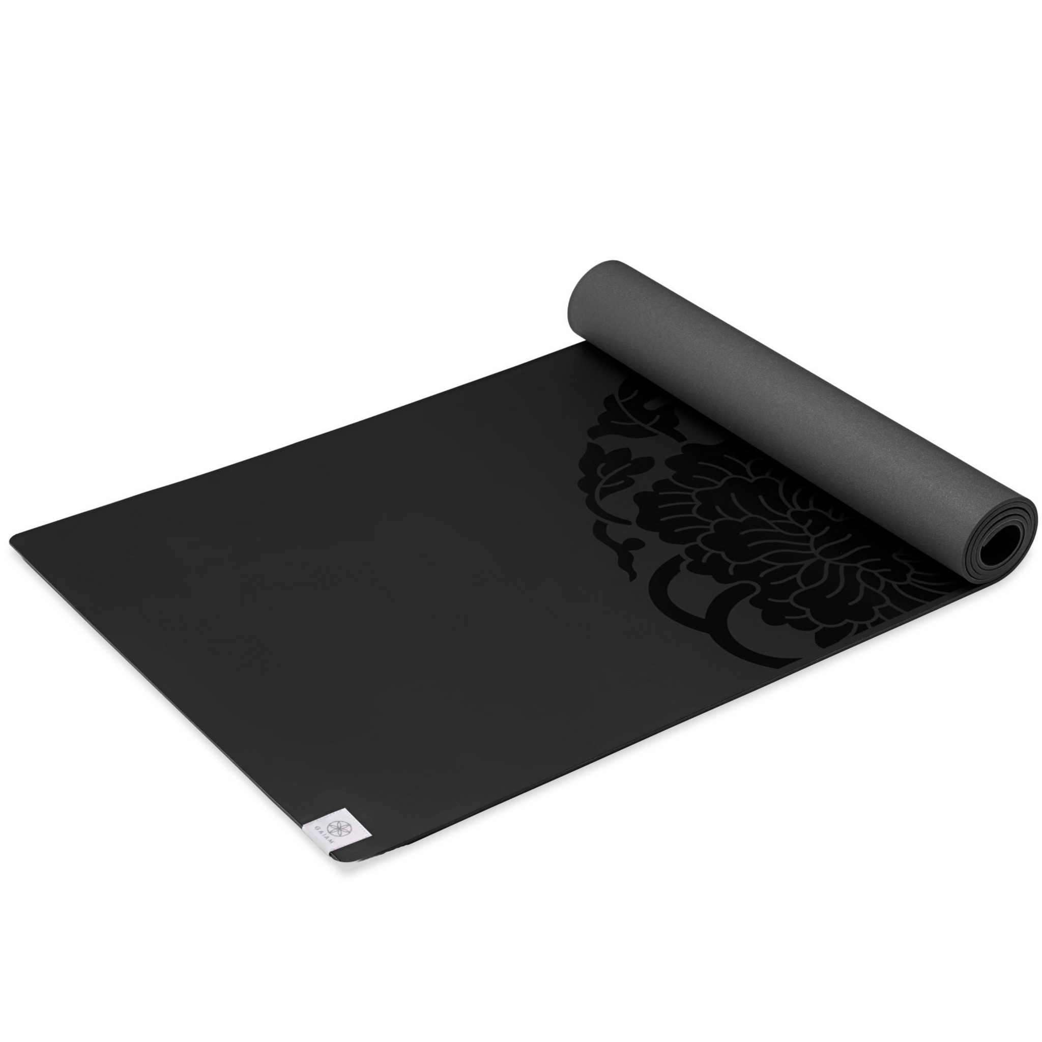 Gaiam Sol Dry-Grip Yoga Mat, Black, 5mm (Longer/Wider)