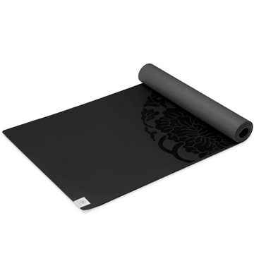 Gaiam Sol Dry-Grip Yoga Mat, Black, 5mm (Longer/Wider)