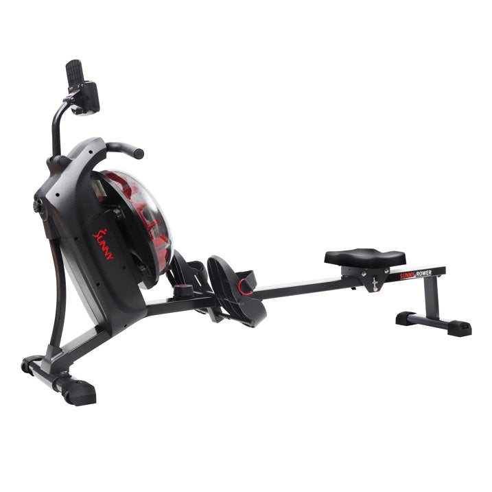 Sunny Health & Fitness Hydro + Dual Resistance Smart Magnetic Water Rowing Machine
