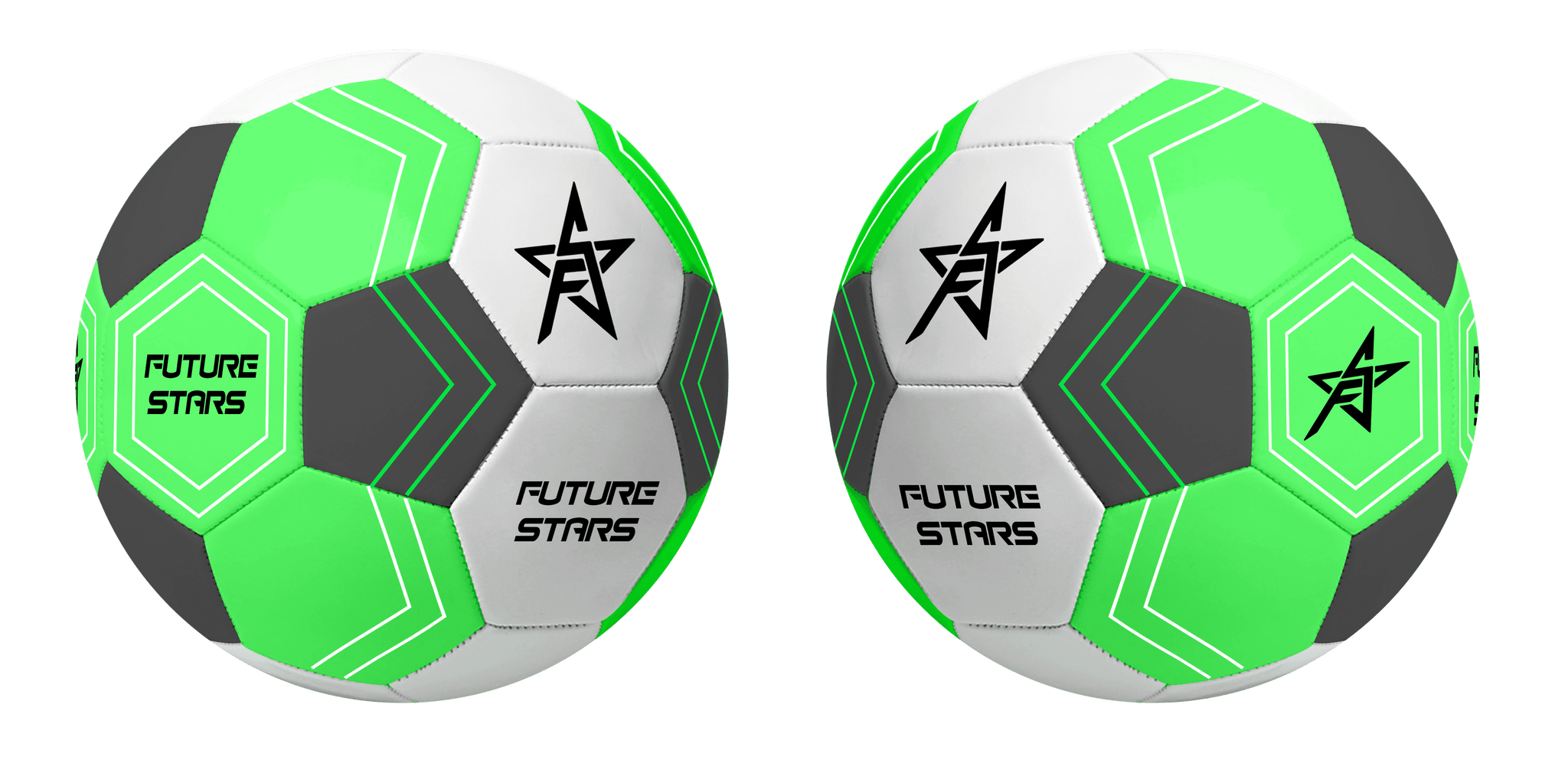 Future Stars Super-Star Soccer Ball & Pump - Size 3 - Green & Black - Designed for all players 1+ Unisex