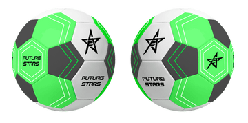 Future Stars Super-Star Soccer Ball & Pump - Size 3 - Green & Black - Designed for all players 1+ Unisex