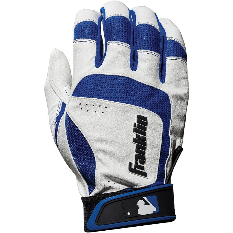 Franklin Kids' Shok-Sorb Neo Batting Gloves White/Royal, Large - Batting Gloves at Academy Sports