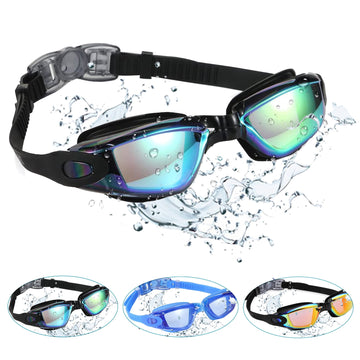 Semfri Swim Goggles Black Swimming Goggles No Leaking Full Protection Adult Men Women Youth