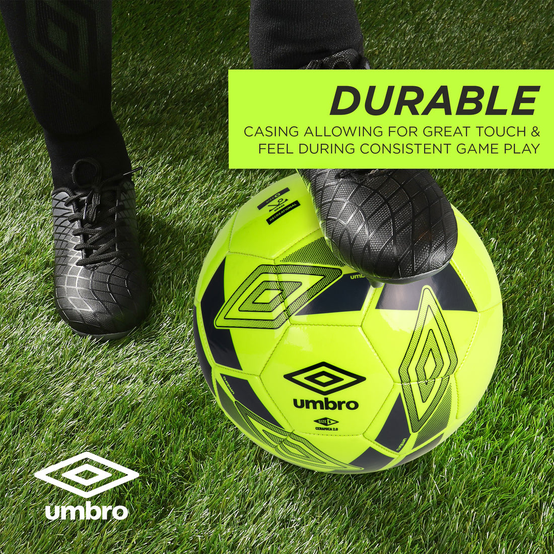 Umbro Ceramica 2.0 Size 5 Youth and Beginner Soccer Ball, Yellow