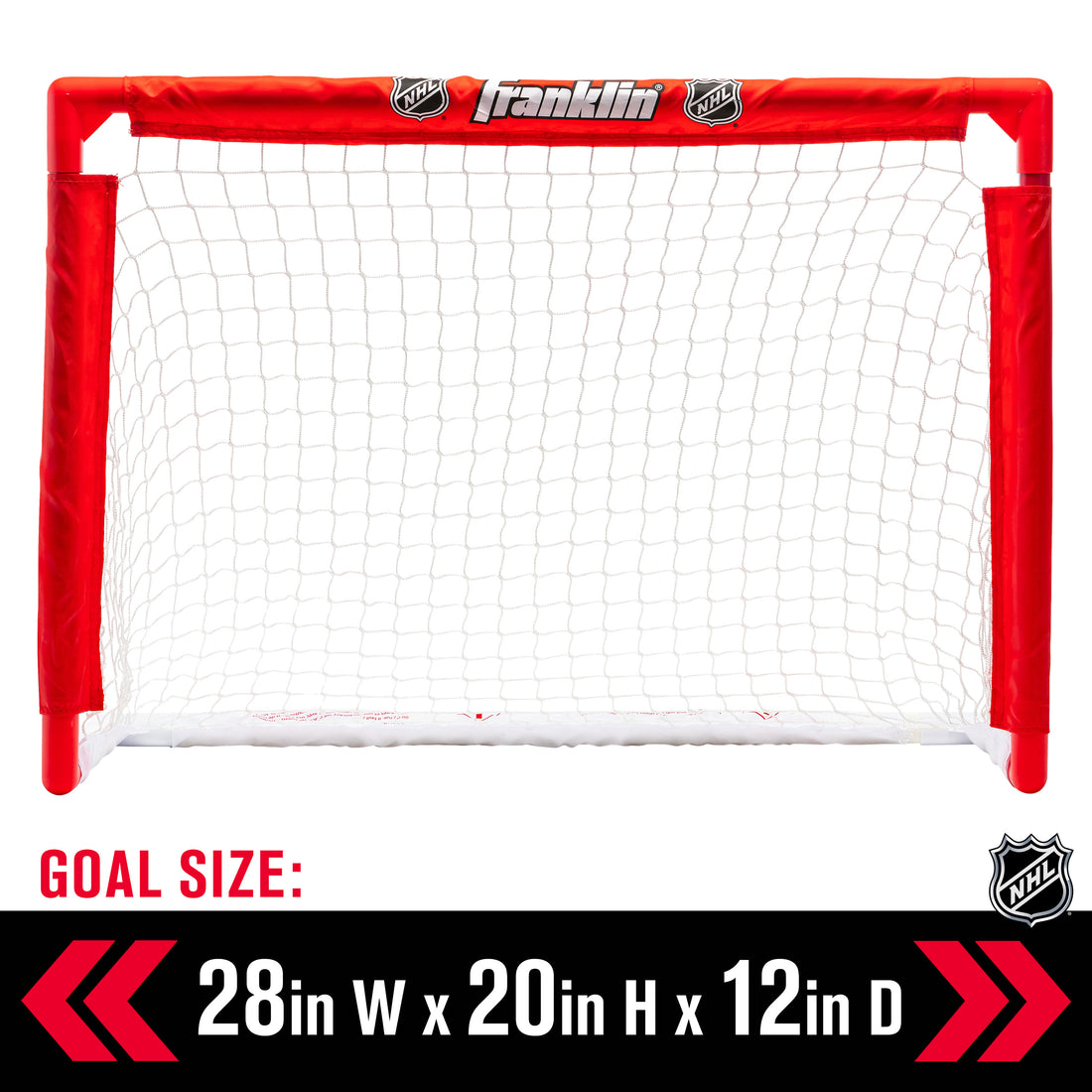 Franklin Sports Mini Hockey Rink Set, Half Rink Knee Hockey Goal, Mini Sticks, and Ball Set, Indoor Mini Hockey Rink, Official NHL Licensed