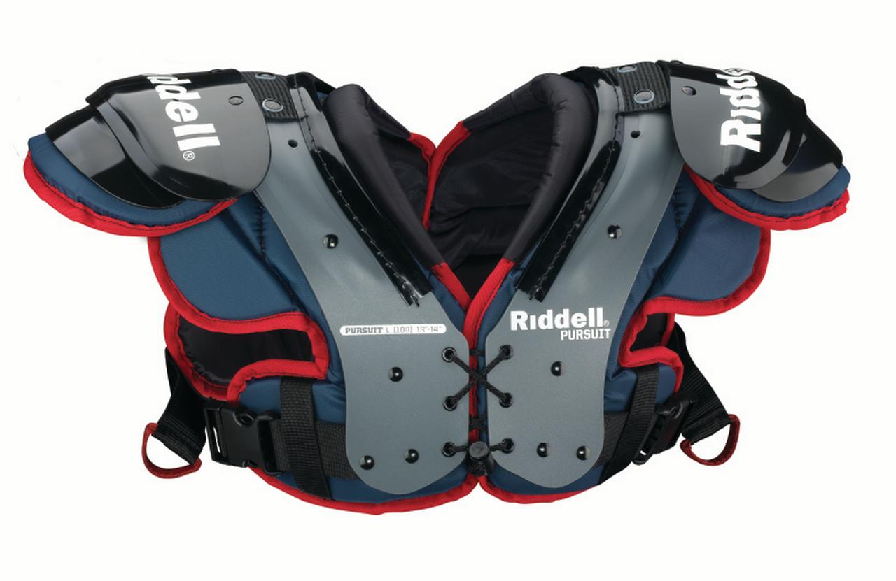 Riddell Pursuit Youth Football Shoulder Pad, Blue/Red, X-Large