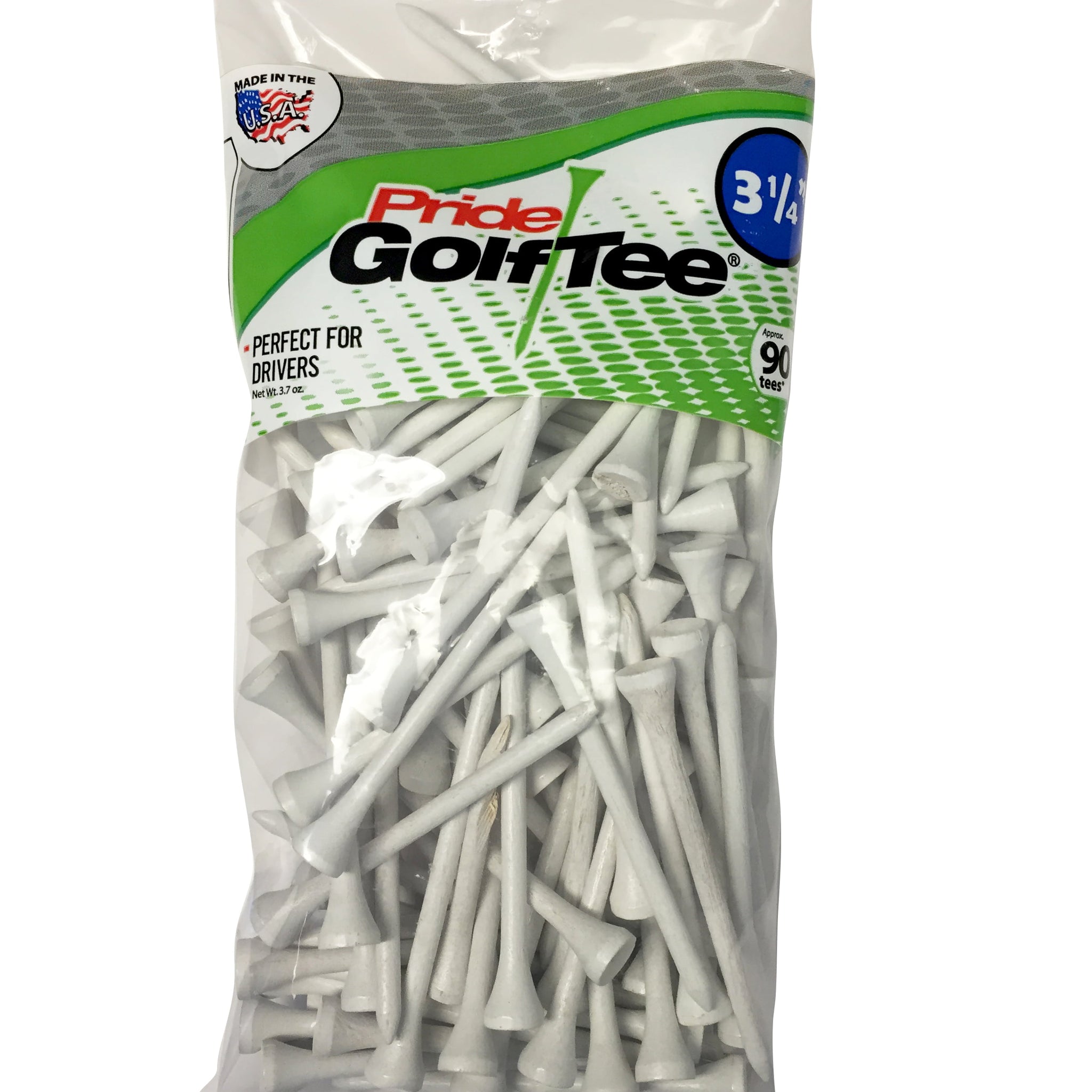 Pride Sports 3-1/4" White Wood Golf Tees, 90 count