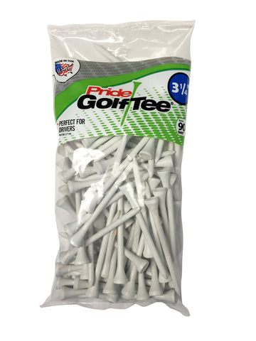 Pride Sports 3-1/4" White Wood Golf Tees, 90 count