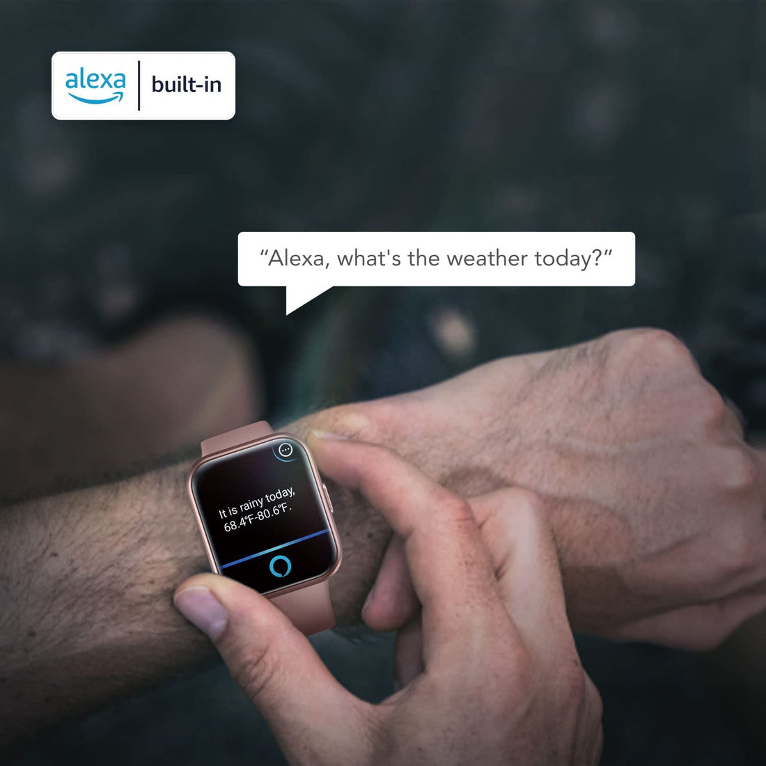 SKG Smartwatch with Alexa Built-in & Bluetooth,1.69" Fitness Tracker with IP68 Waterproof, 60+ Sports, Heart Rate SpO2 Monitor, V7 Pro