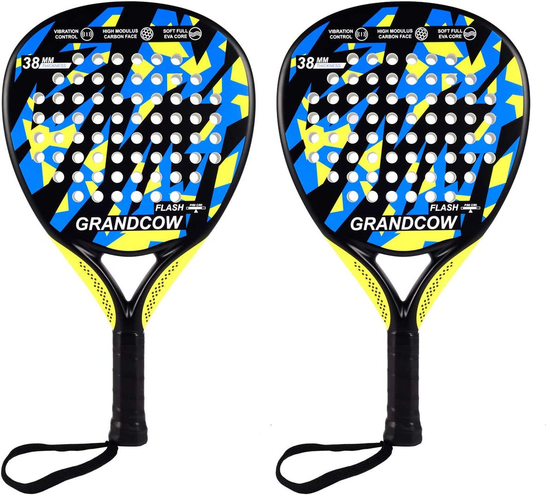 GRANDCOW Tennis Paddle Racket Padel Carbon Fiber Surface with EVA Memory Flex Foam Core