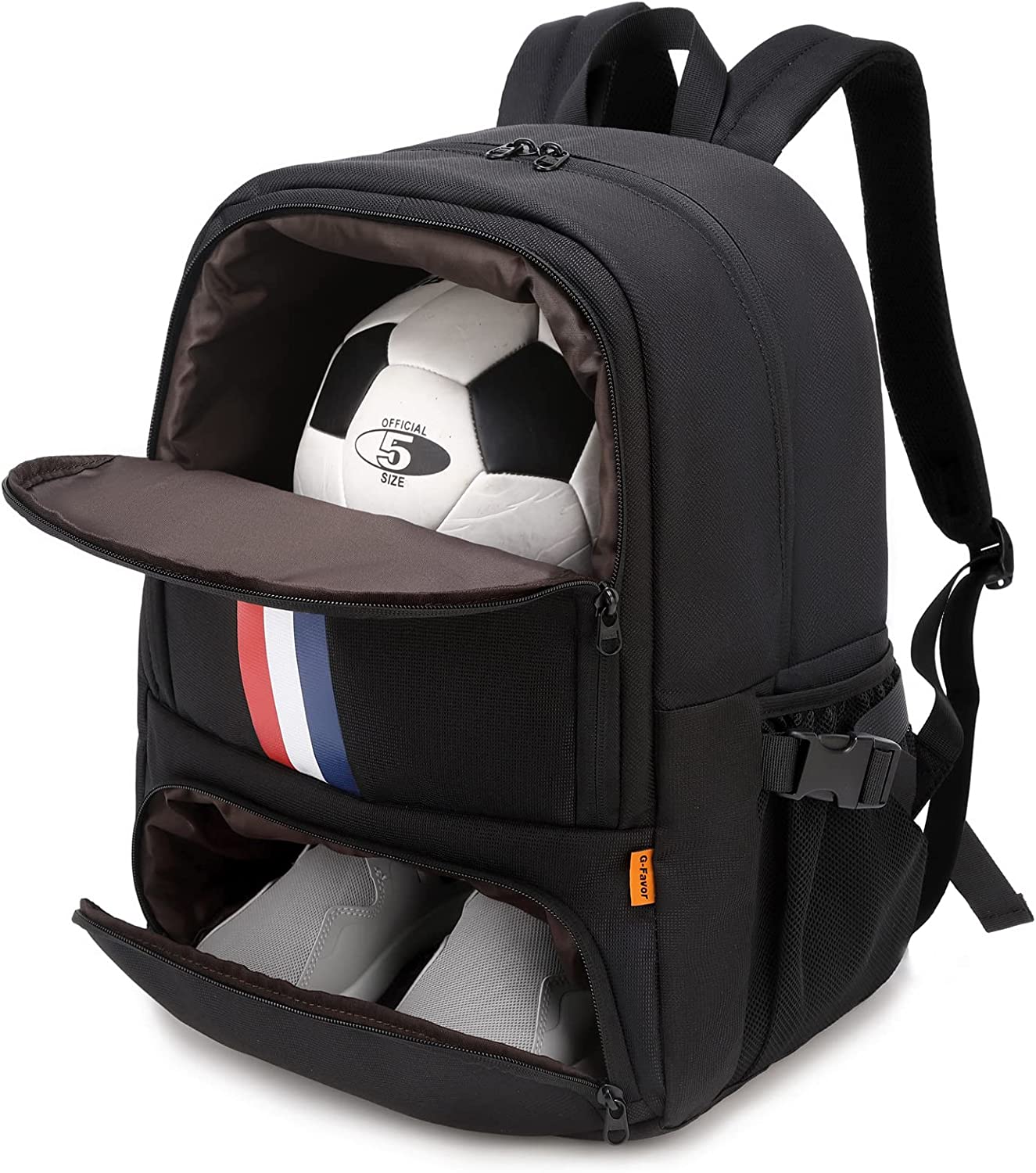 G-FAVOR Soccer Bag, Soccer Backpack with Ball Compartment for Boys and Girls Fits Basketball Volleyball, Sports Equipment Bags for School Outdoor Camping