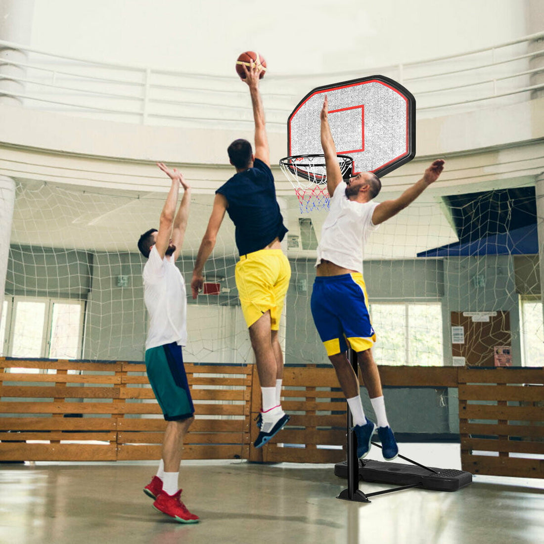 Costway 10ft 43'' Backboard In/outdoor Adjustable Height Basketball Hoop System