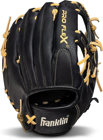 Franklin Sports ProFlex Baseball Softball Glove - Baseball + Fastpitch Softball Outfield Mitt - Left Handed Throw
