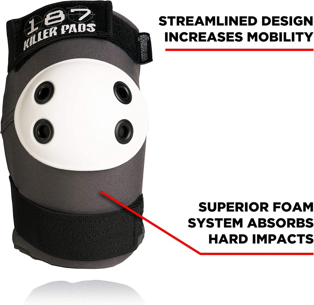 187 Killer Pads Elbow Pad, Grey / White, X- Large