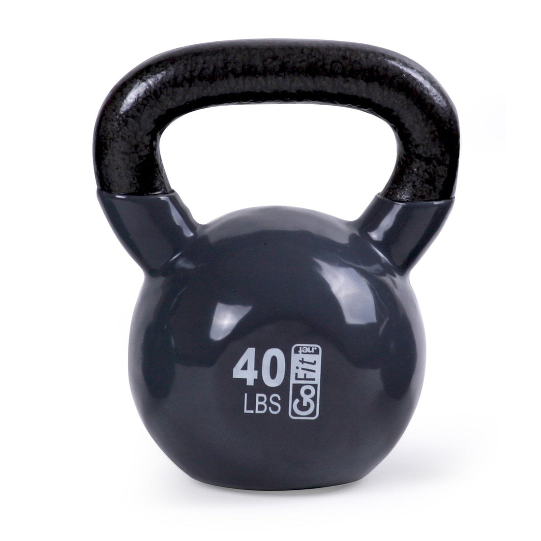 GoFit Classic Vinyl Coated Kettlebell with DVD and Training Manual 35lb - Green