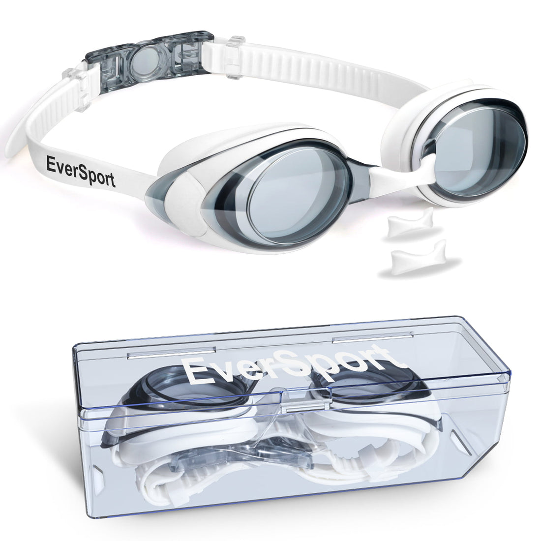 Eversport Swim Goggle for Adult Youth Swimming Goggles Anti-Fog No Leak Water Pool Glasses with 3 Nose Pieces