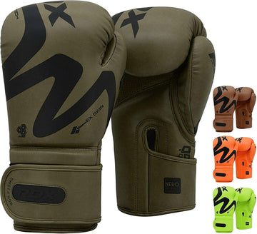 RDX Boxing Gloves for Training Muay Thai Leather Punching Gloves for Sparring