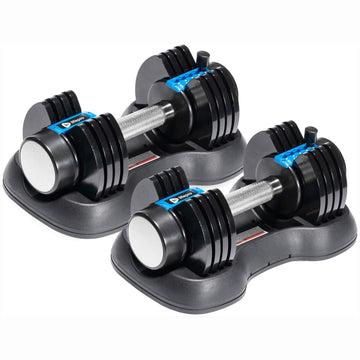 Lifepro PowerFlow Plus 5-in-1 Single 25-lb Adjustable Dumbbell Home Gym Equipment, 2 pc