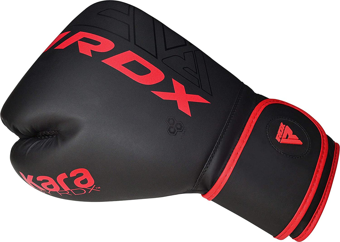 RDX Kids Boxing Gloves Sparring, KARA Patent Training Mitt, MMA, Red,6oz