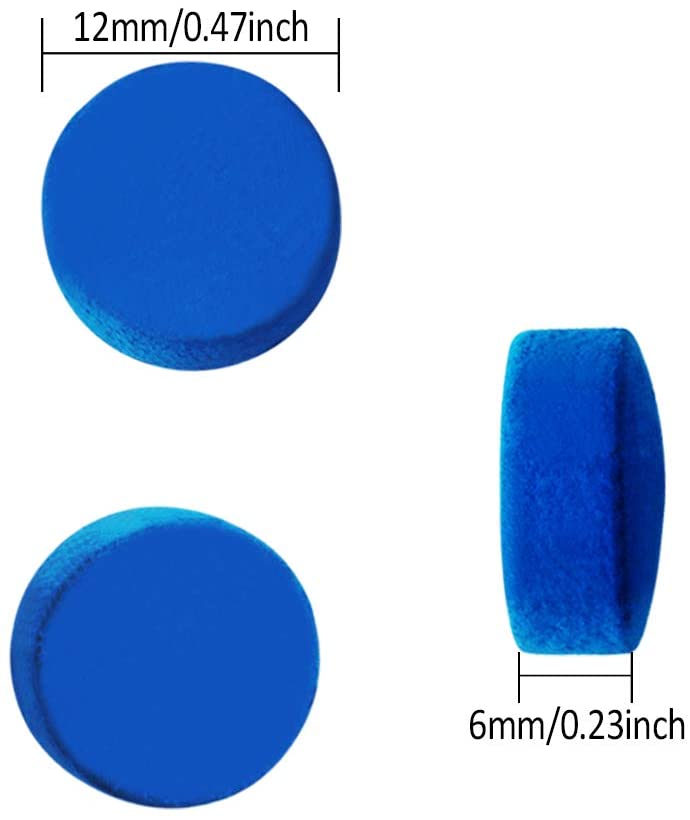 30 Pcs Pool Cue Tips 12mm Billiard Cue Stick Replacement Tips with Clear Box for Snooker Pool Cues (Blue Cue Tips)