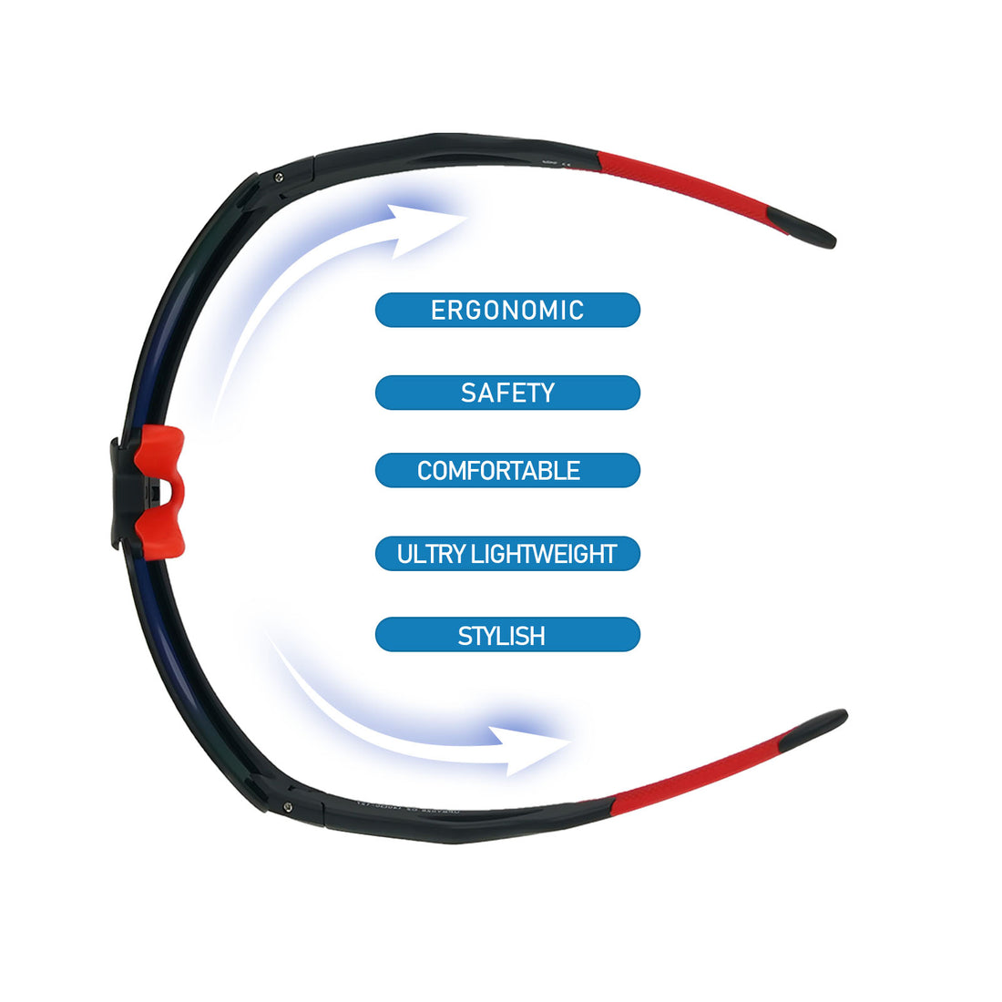 UPANBIKE Bike Cycling Sunglasses Sports Sunglasses Anti-UV400 PC Lens TR90 Unbreakable Frame Unisex Adult Goggle, Matte Black Frame/Red Lens